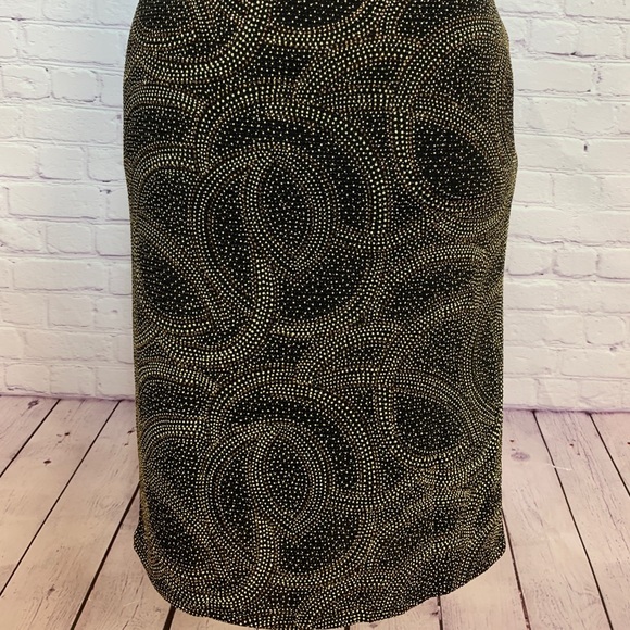 NEW LIMITED Elegant sheath Dress black with Metallic glitter copper & Gold XS - Picture 4 of 8